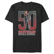 Men's Marvel Black Widow 50th Birthday Graphic Tee Black 5X Large